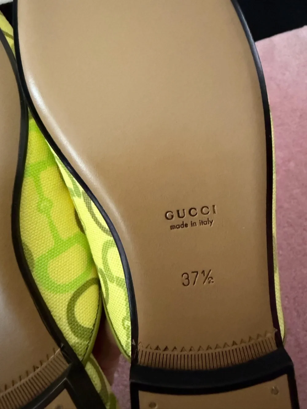 Gucci Yellow Neon Horsebit Princetown Mules - Picture 6 of 6